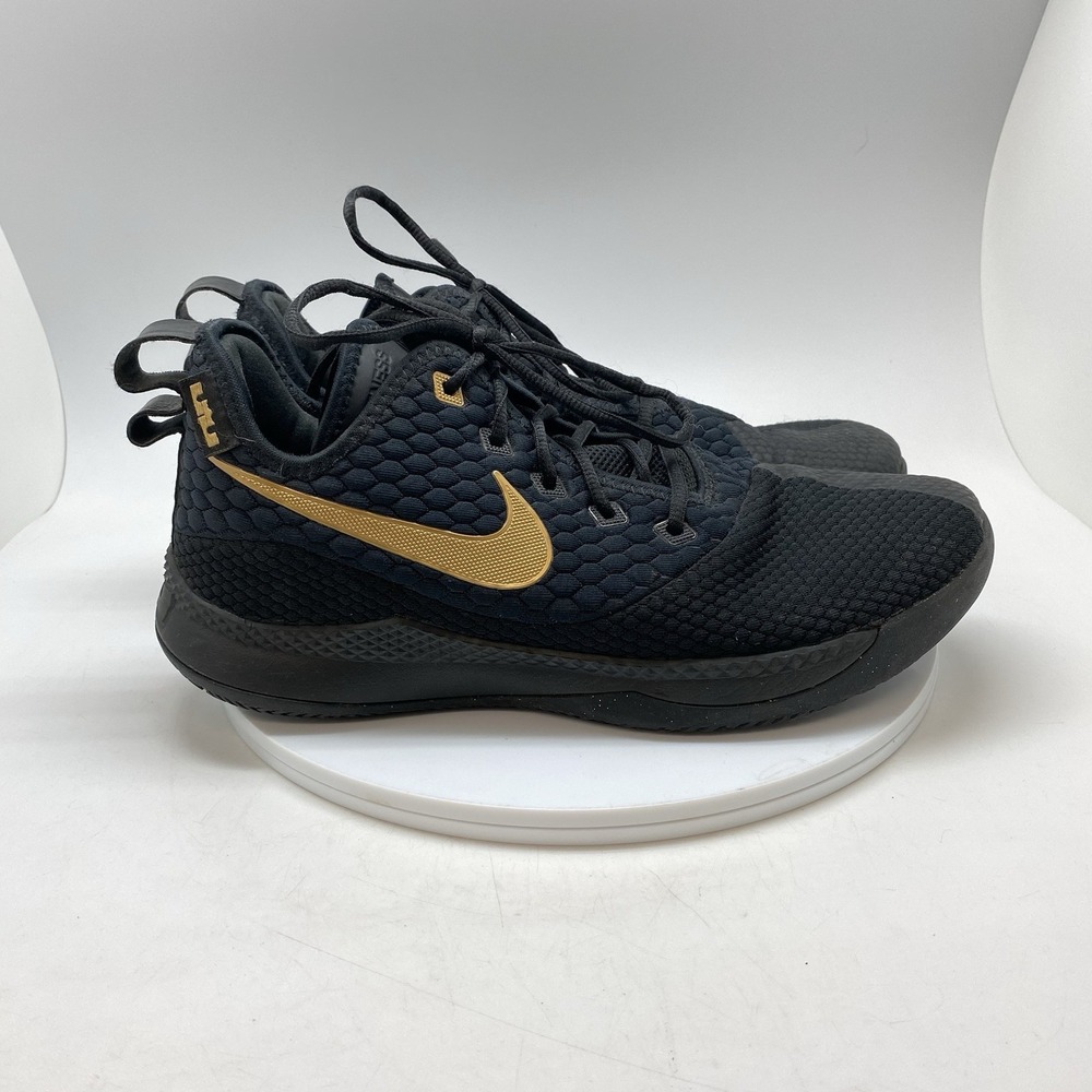 Nike Sneakers Mens 12 LeBron Witness III 3 AO4433-003 Black Basketball Shoes